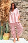 Prairie Pintuck Cotton Smock Antique Rose